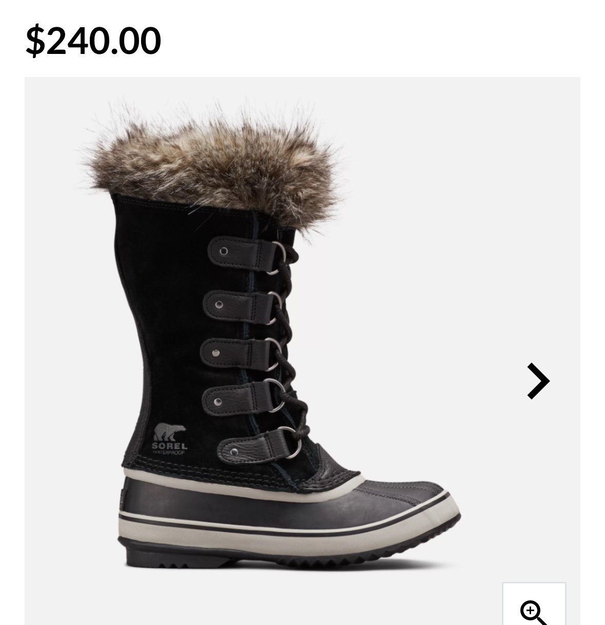 Sorel Women’s Joan Of Arctic, Black Waterproof Winter Boots, Size 6 Retail 240