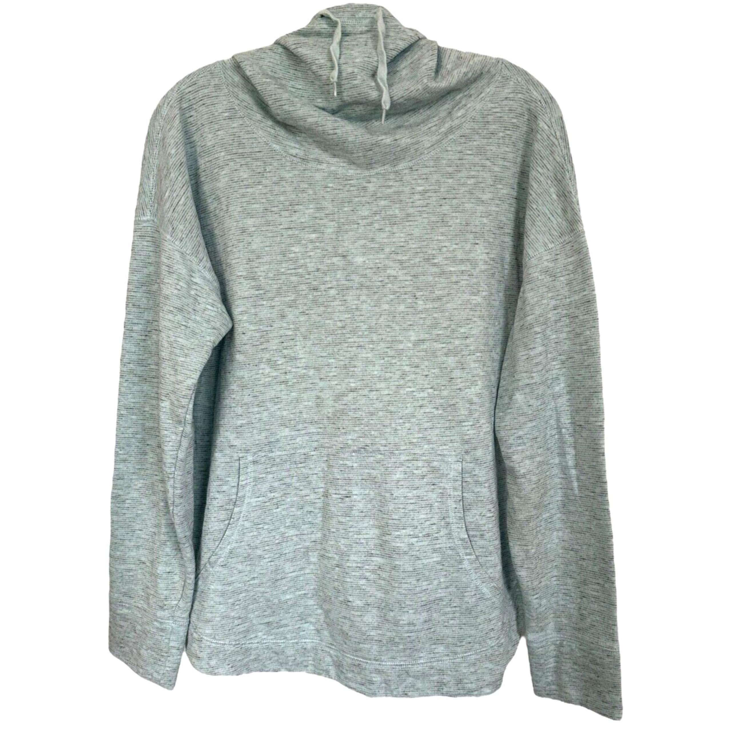 Champion Women's Hooded Pullover Sweatshirt Front Pocket Size L Ice Blue Heather