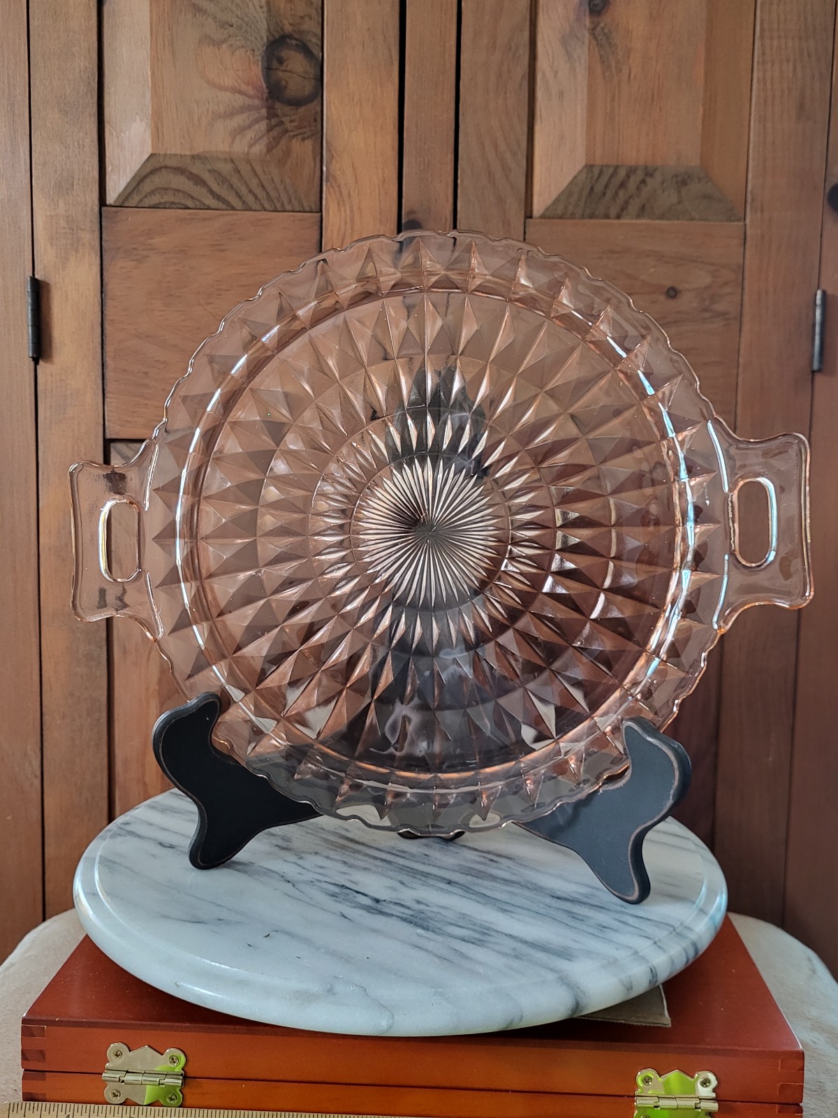 Pink Depression Glass Tray