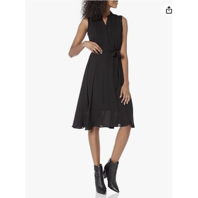 NEW Nanette Lepore Women's Sleeveless Flutter Sleeve Pintuck Dress 6