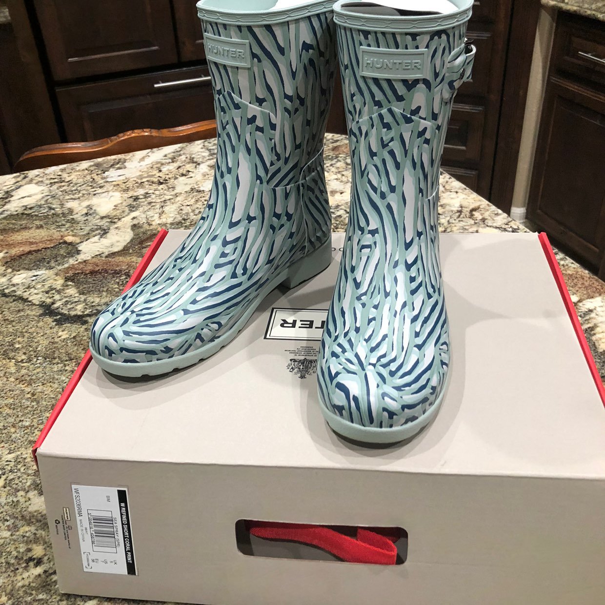 Hunter Original Short Coral Print Boots