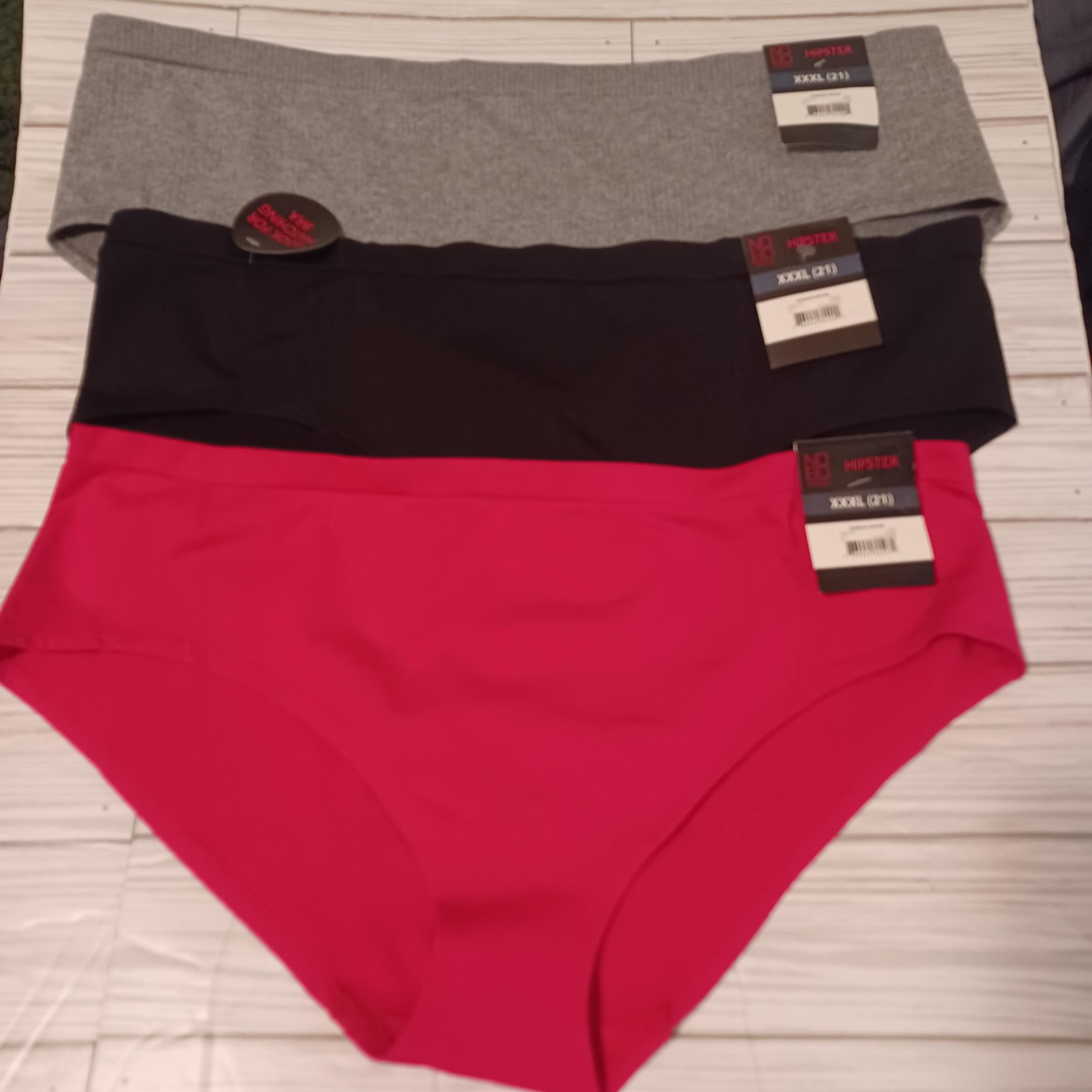 NEW NOBO lot of 3 panties seamless hipster gray/blk/pink  jr plus sz XXXL 21