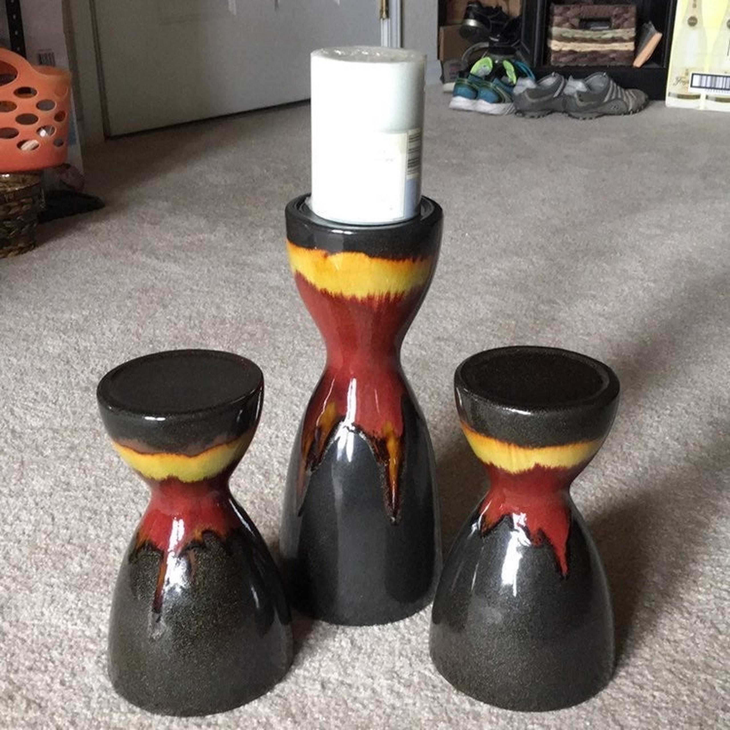 Beautiful set of ceramic pillar candle h
