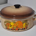 Vintage 1970s Merry Mushroom Enamel Dutch Oven with Lid