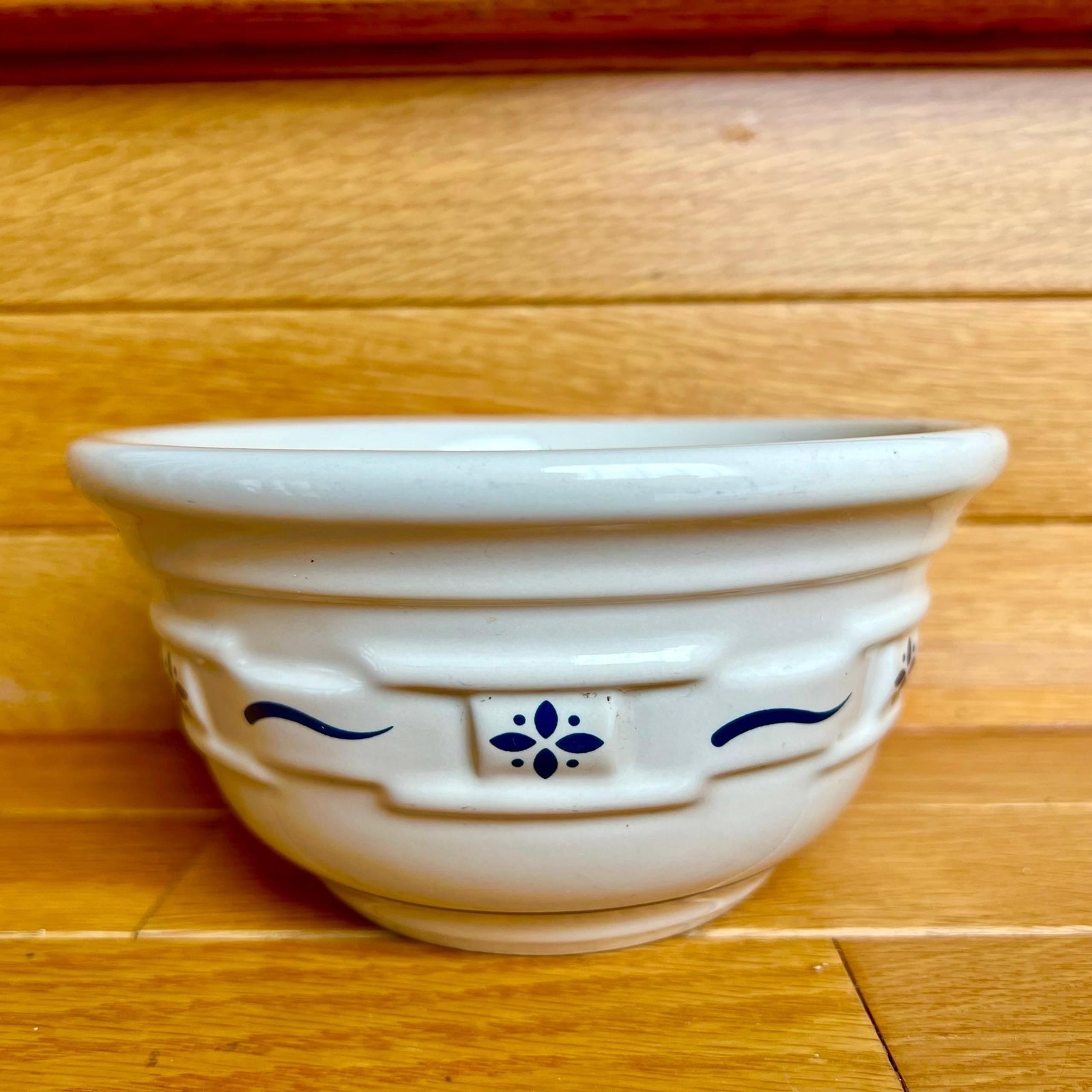 6” x 3.5" LONGABERGER Mixing Bowl Serving Bowl Woven Traditions Heritage Blue