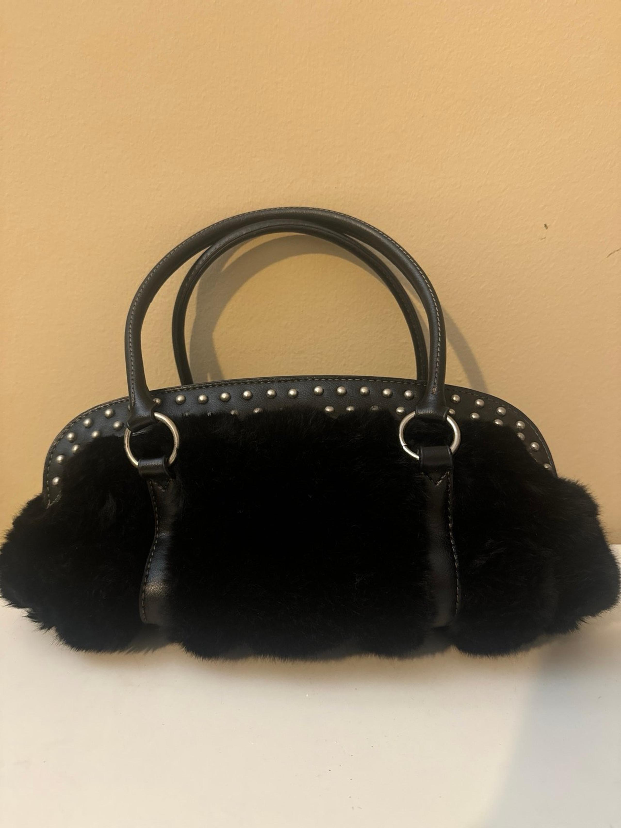 Barneys New York faux fur purse