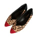 VanEli Ganet Women's Leopard Calf Hair Suede Slip On Flats Shoes Red Size 7