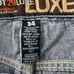 Vintage LOT 29 Luxe Jeans Men 34 (Meas. 32x31) Blue Daffy Duck Logo Patches Y2K
