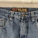 Vintage LOT 29 Luxe Jeans Men 34 (Meas. 32x31) Blue Daffy Duck Logo Patches Y2K