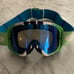 OAKLEY O FRAME 2.0 MX SnowGoggles - RACE Green/Blue Strap w/ ICE IRIDESCENT Lens