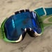 OAKLEY O FRAME 2.0 MX SnowGoggles - RACE Green/Blue Strap w/ ICE IRIDESCENT Lens