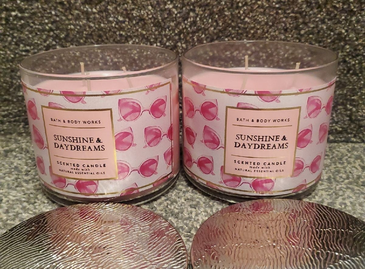 Bath and Body Works candles. Sunshine an