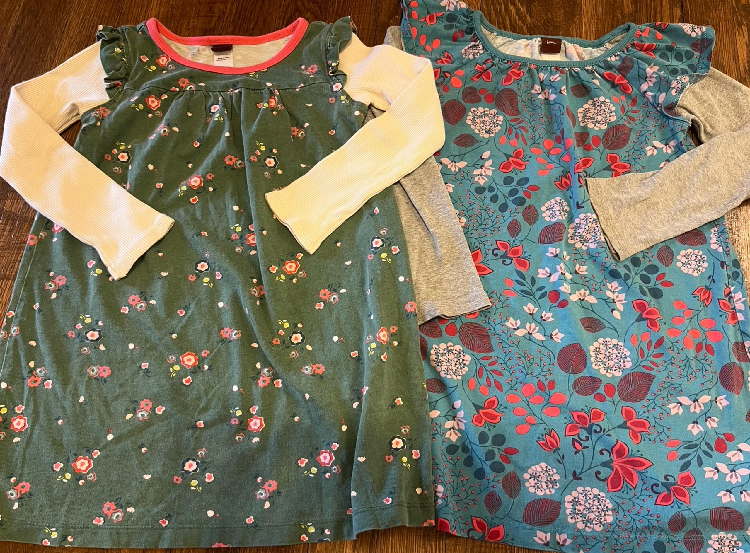 2 Tea Collection Floral Dresses Girls Size 5