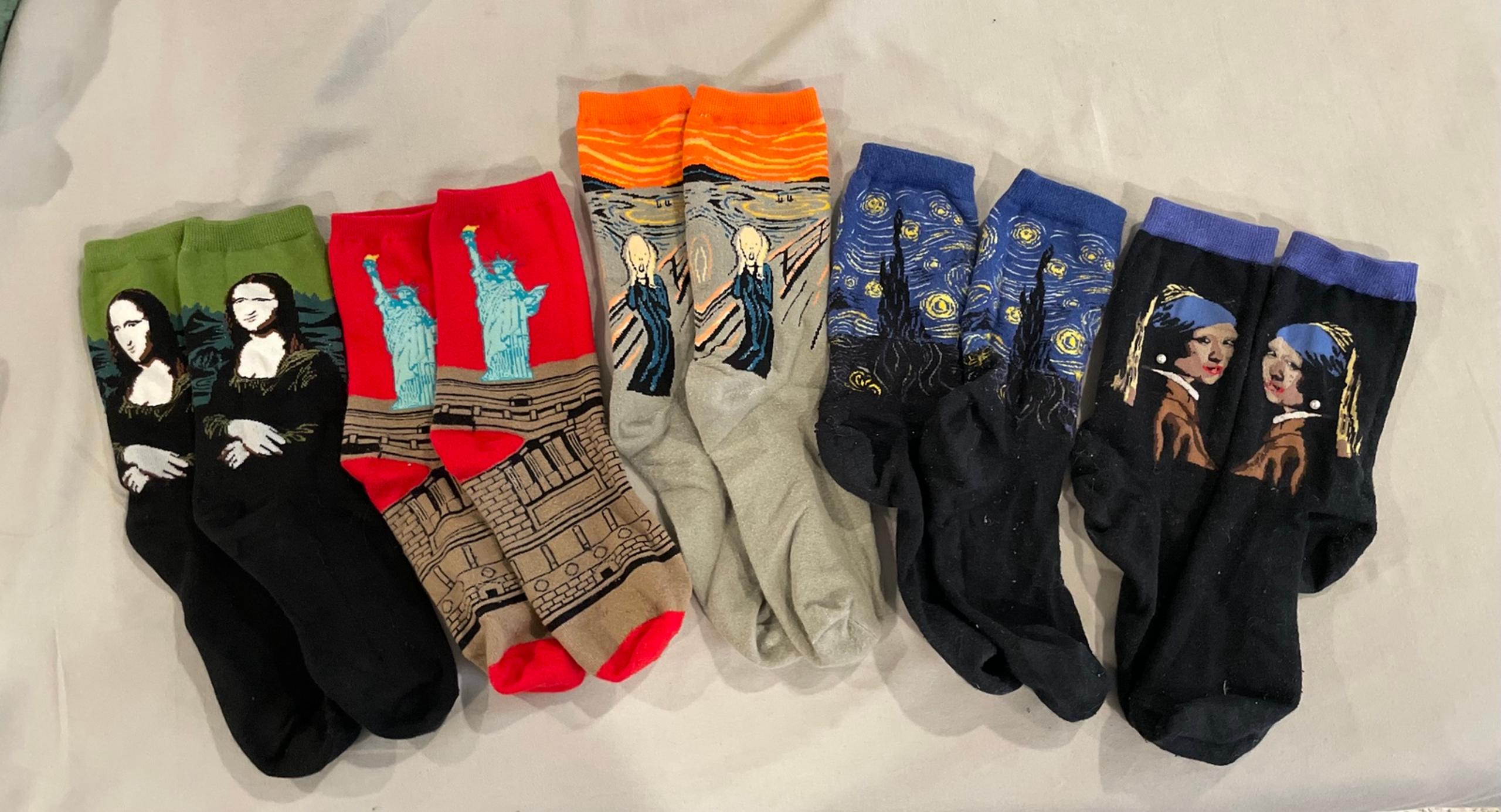 Women’s Novelty Socks Famous Paintings Collection Size Small