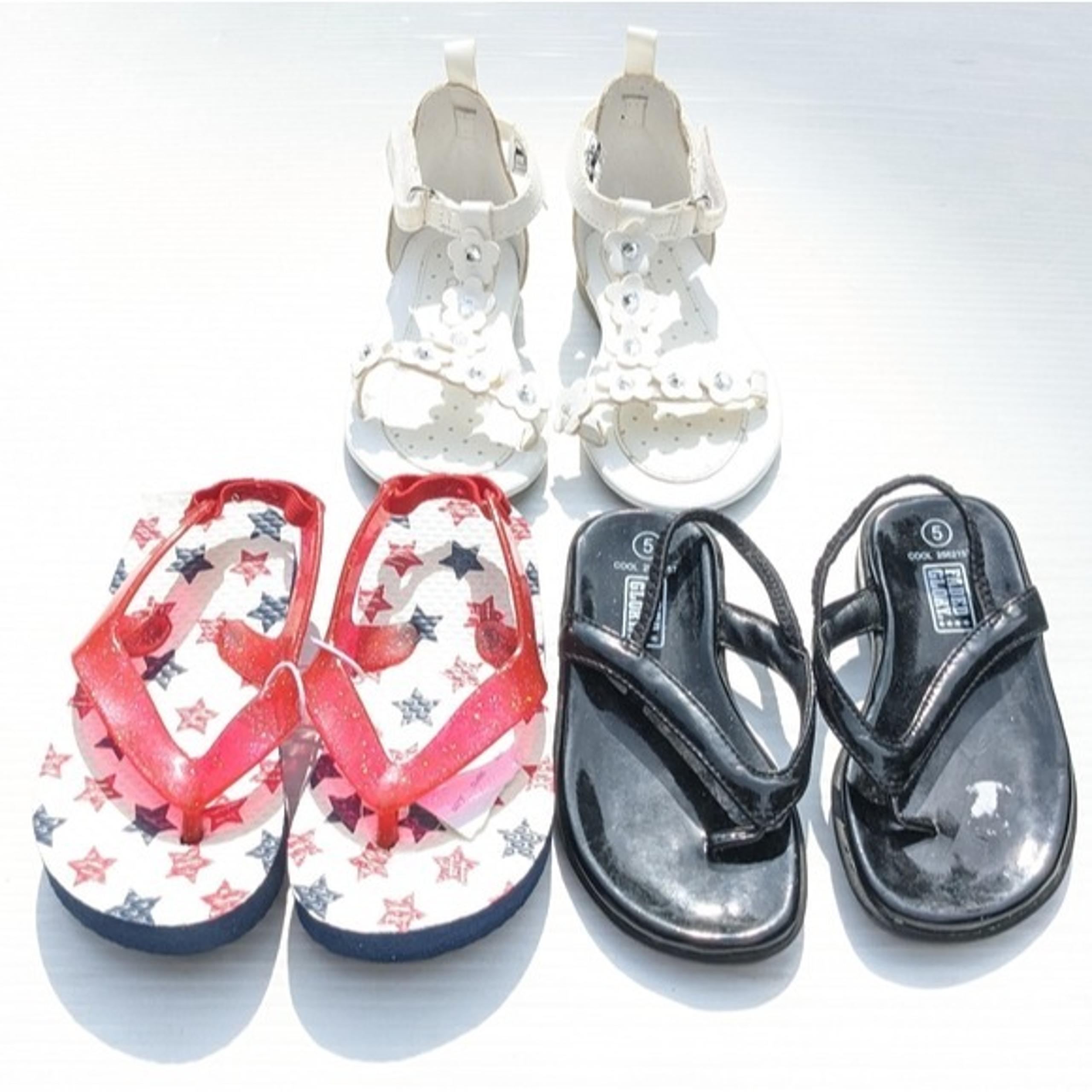 Toddler girl flip-flops sandals bundle