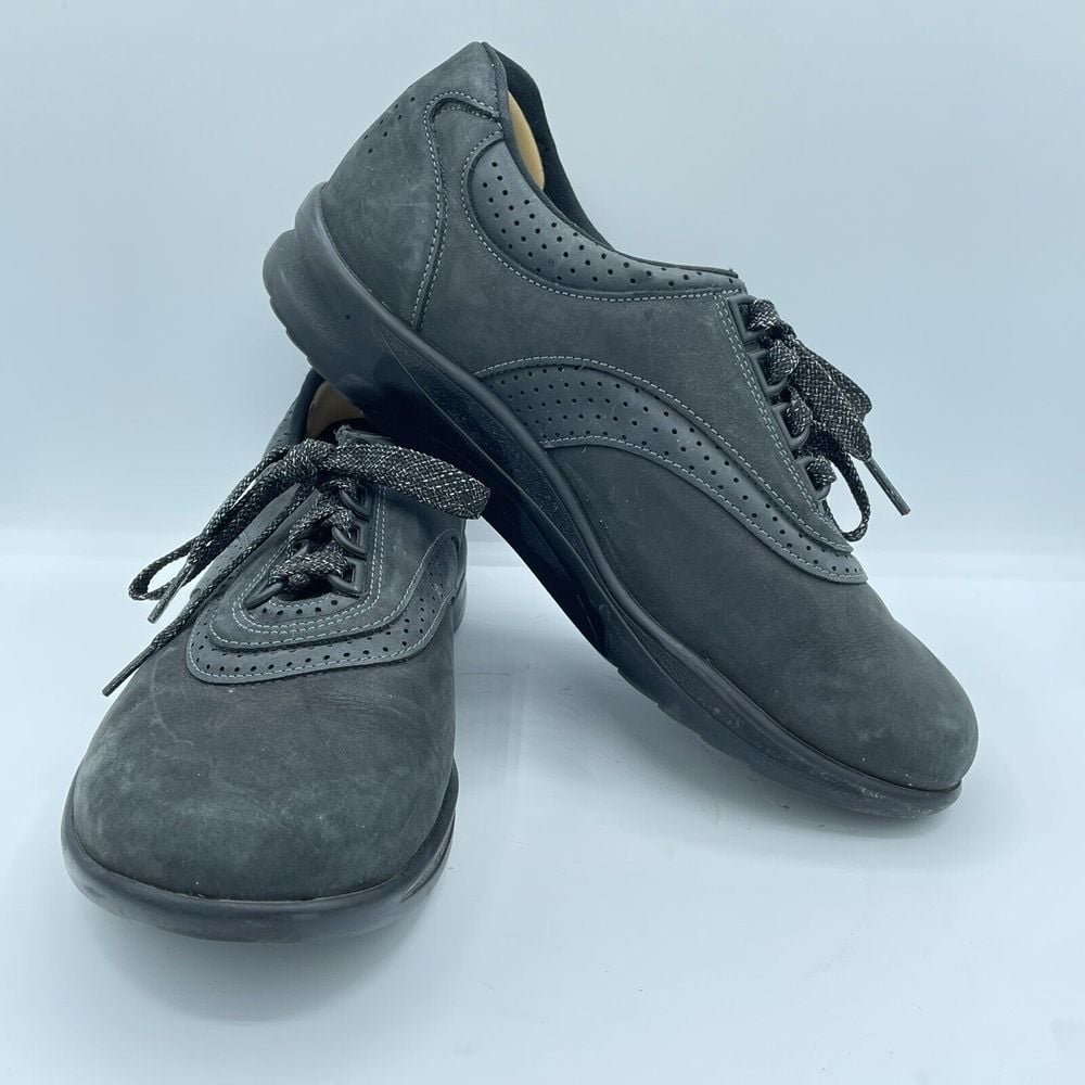 SAS 8.5 W Women's Walk Easy Charcoal Nubuck Leather Lace-up Oxfords-Excellent!