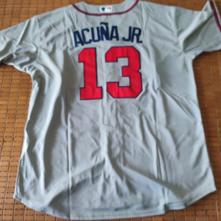 Men's Atlanta Braves Ronald Acuna Jr. Nike Grey Alternate Player Name Jersey