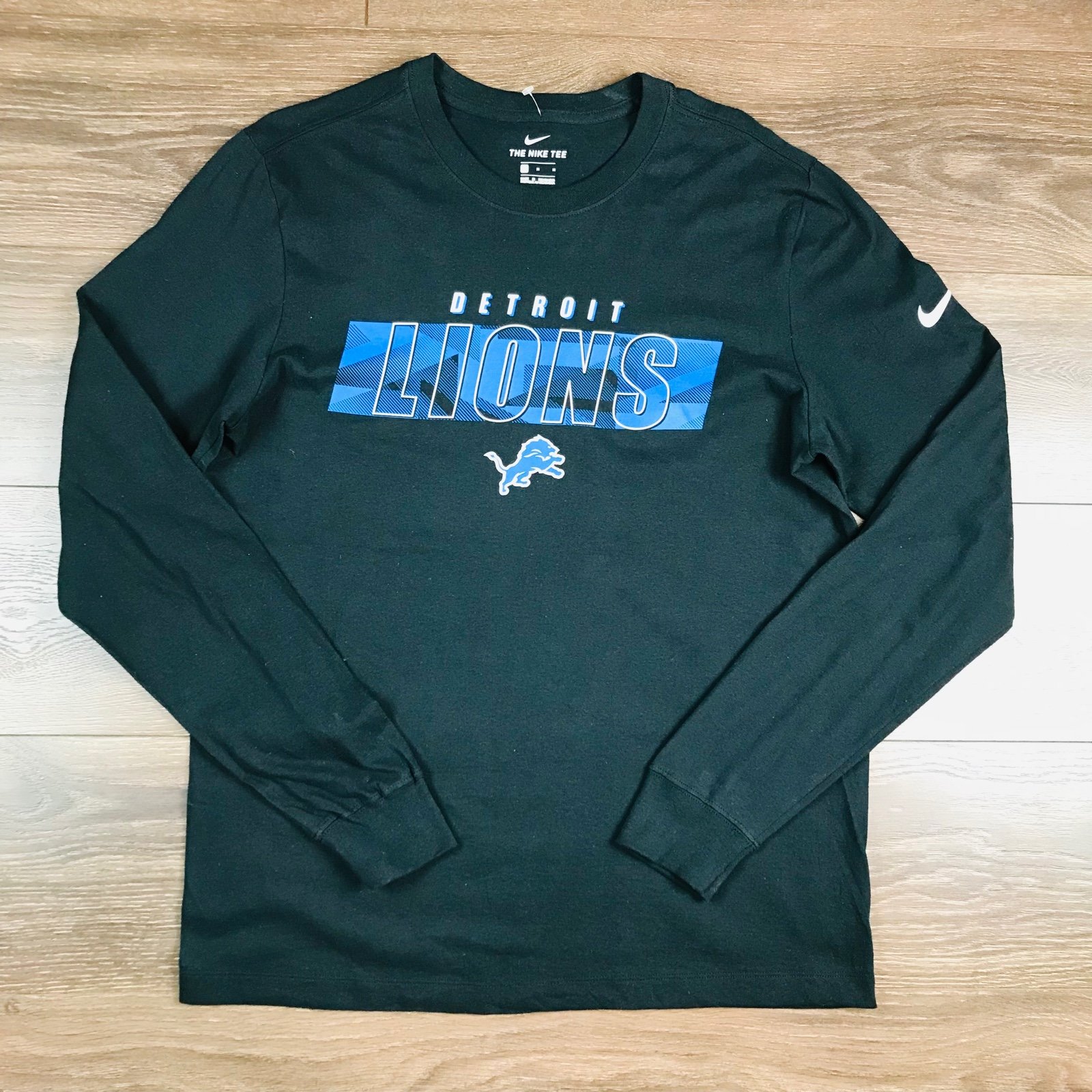 Nike Men's Detroit Lions Long Sleeve Shirt Size Medium Black NWT
