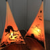 2 Rare/Vtg 90s Pyramid Lamp Light Orange Fabric,Scary Cat/Ghost Graveyard WORKS