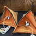 2 Rare/Vtg 90s Pyramid Lamp Light Orange Fabric,Scary Cat/Ghost Graveyard WORKS