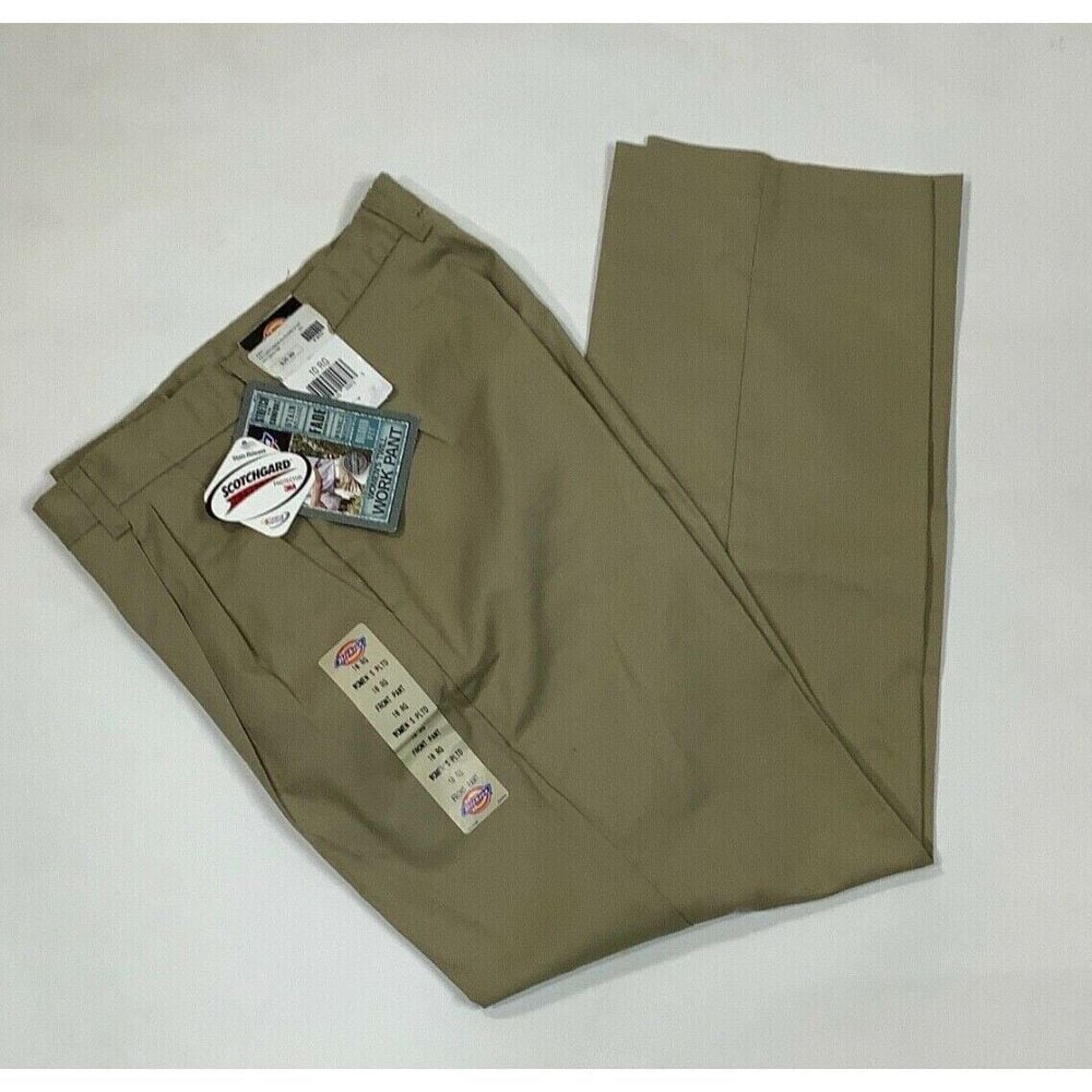 NWT Women's Dickies Beige Work Pants Stretch Relaxed Fit Twill size 10 R Tan