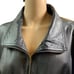 Falls Creek Black Leather Zip Front Bomber Jacket Size Extra Large Vintage Biker