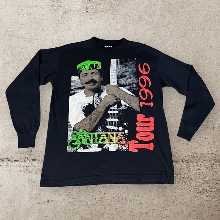 Vintage Carlos Santana Dance Of The Rainbow Serpent 1996 T Shirt Puff Print LS
