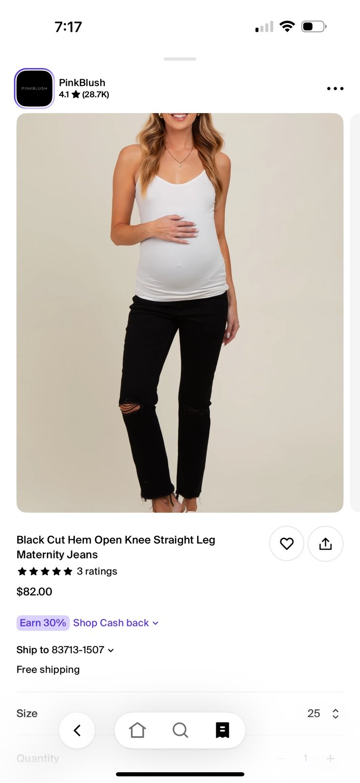 Pink blush maternity jeans