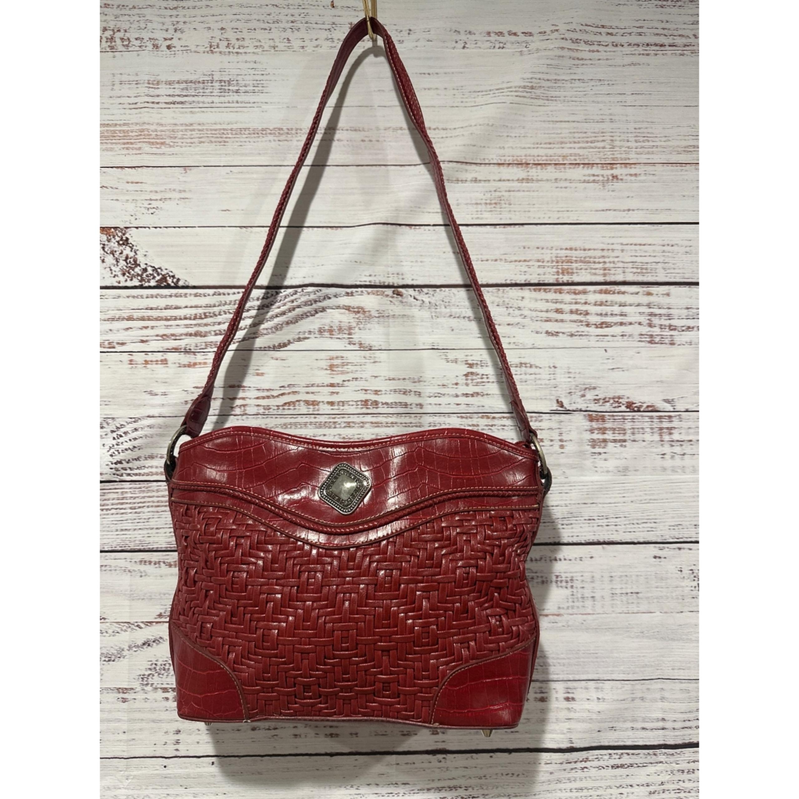Coldwater Creek Red Braided Weaved Shoulder Purse Bag Lined