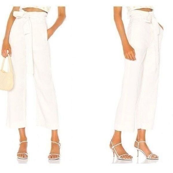 MOTHER The Paperbag Greaser Ankle Pants More Than Words Cream Size 26