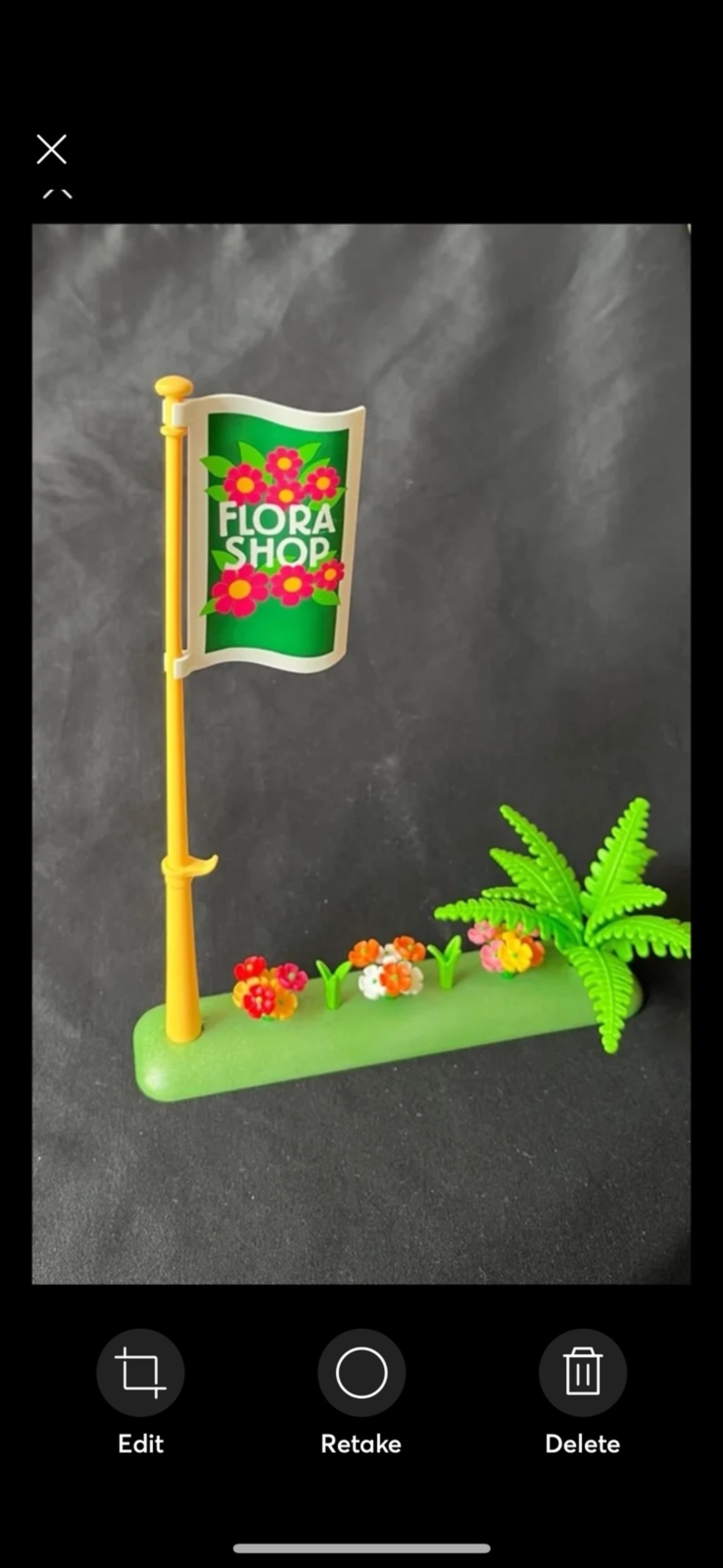 Greenhouse Floral Shop Sign flag w flowers #4481 - Playmobil
