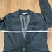 BCBG To the Max Black 2 Piece Skirt Suit Size 2 Ruffled Blazer Jacket Career