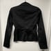 BCBG To the Max Black 2 Piece Skirt Suit Size 2 Ruffled Blazer Jacket Career
