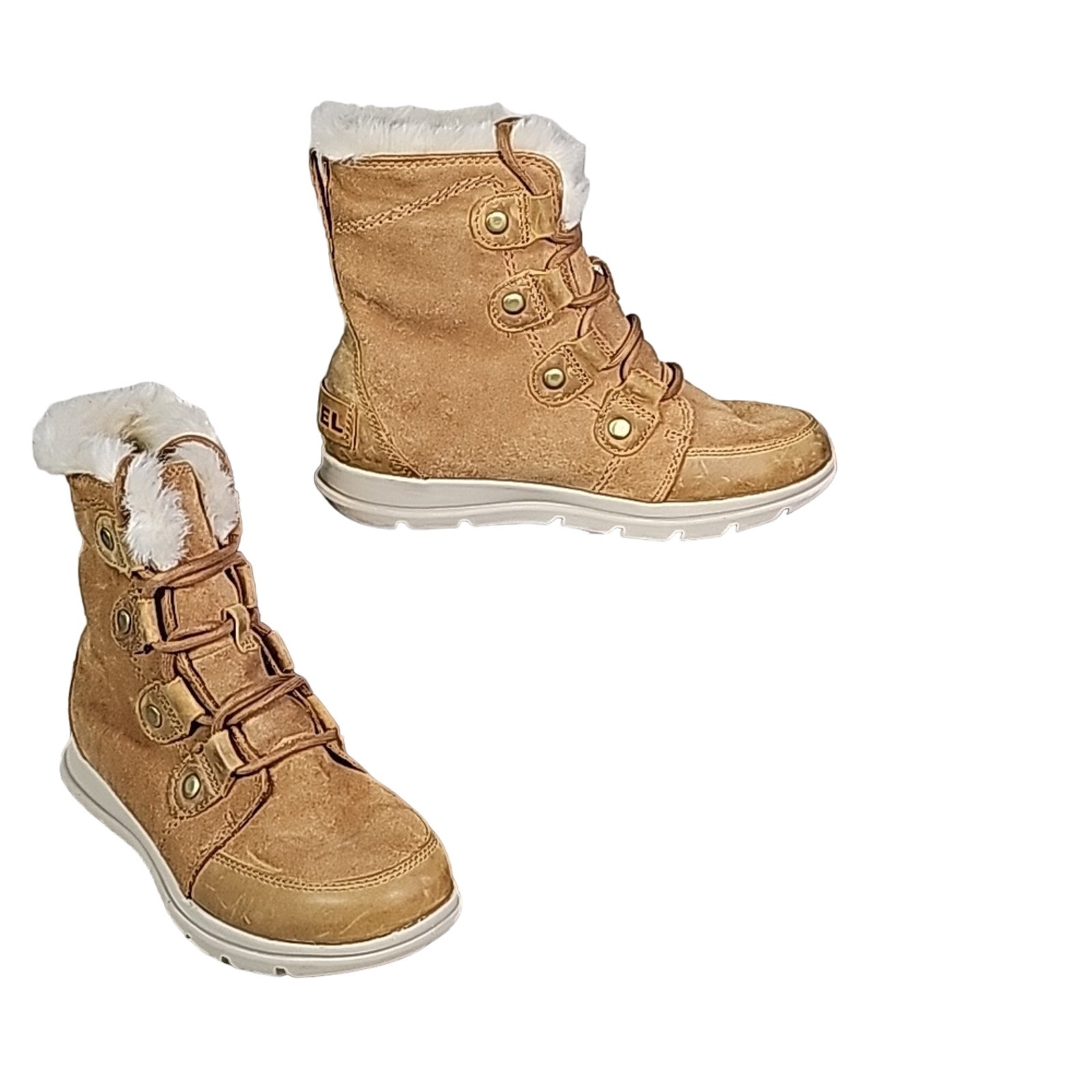 Sorel Explorer Joan Lace Up Waterproof Suede Boots Womens Size 6 NEW