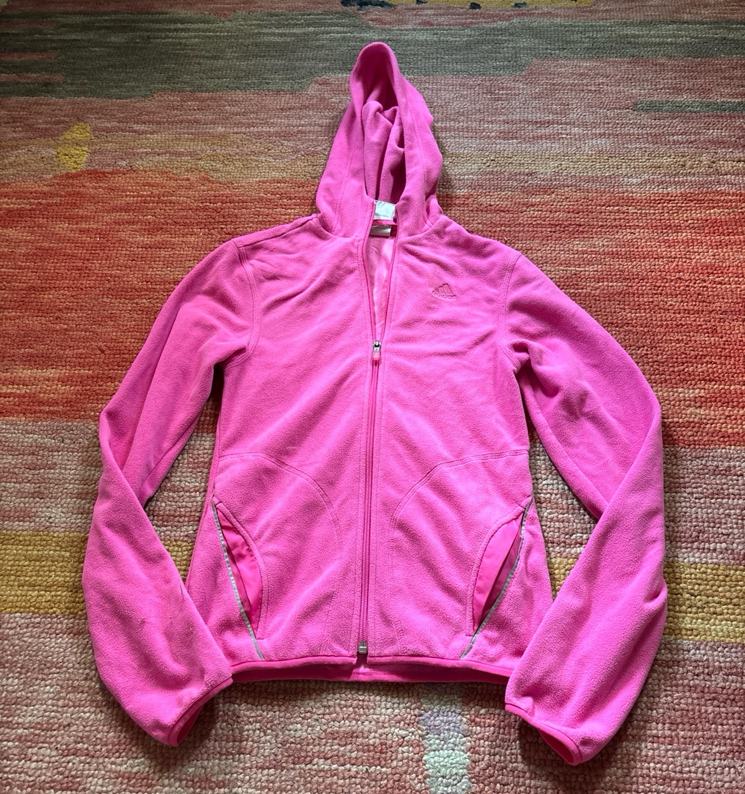 Adidas zip up pink hoodie jacket