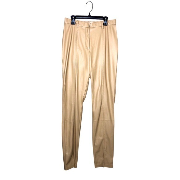 Jason Wu Faux Leather Vegan Pants Sand Nude Tan