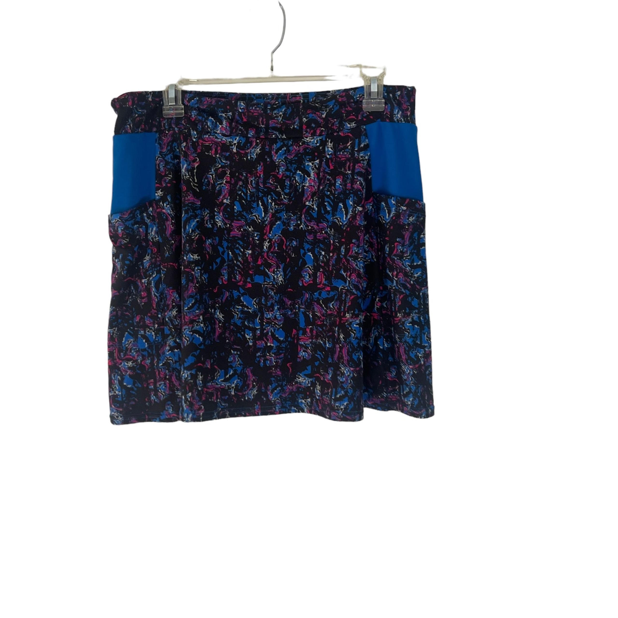 Soybu Women's Size Large Black Blue Activewear Skirt