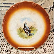 Antique Petrus Regout & Co Maastricht 9” Plate Game Bird Made in Holland (read)