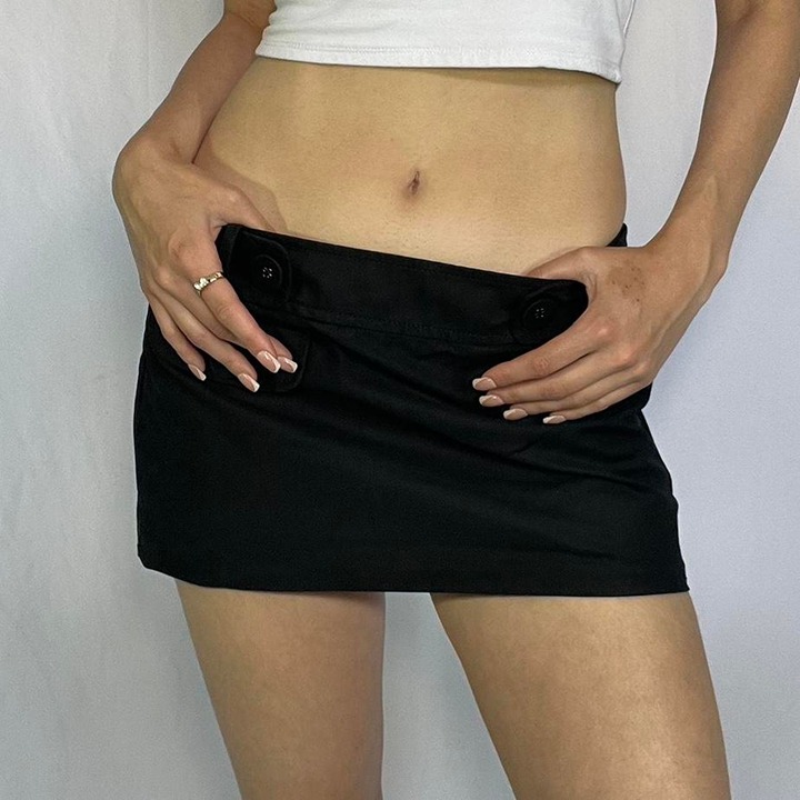 Black mini skirt with a bow