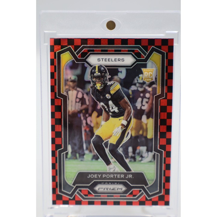 2023 Joey Porter Jr. Panini Prizm Black and Red Checker #386 Checkerboard SSP