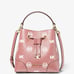 MICHAEL KORS Mercer Small Logo Embossed Leather Bucket Bag COLOR PRIMROSE NWT