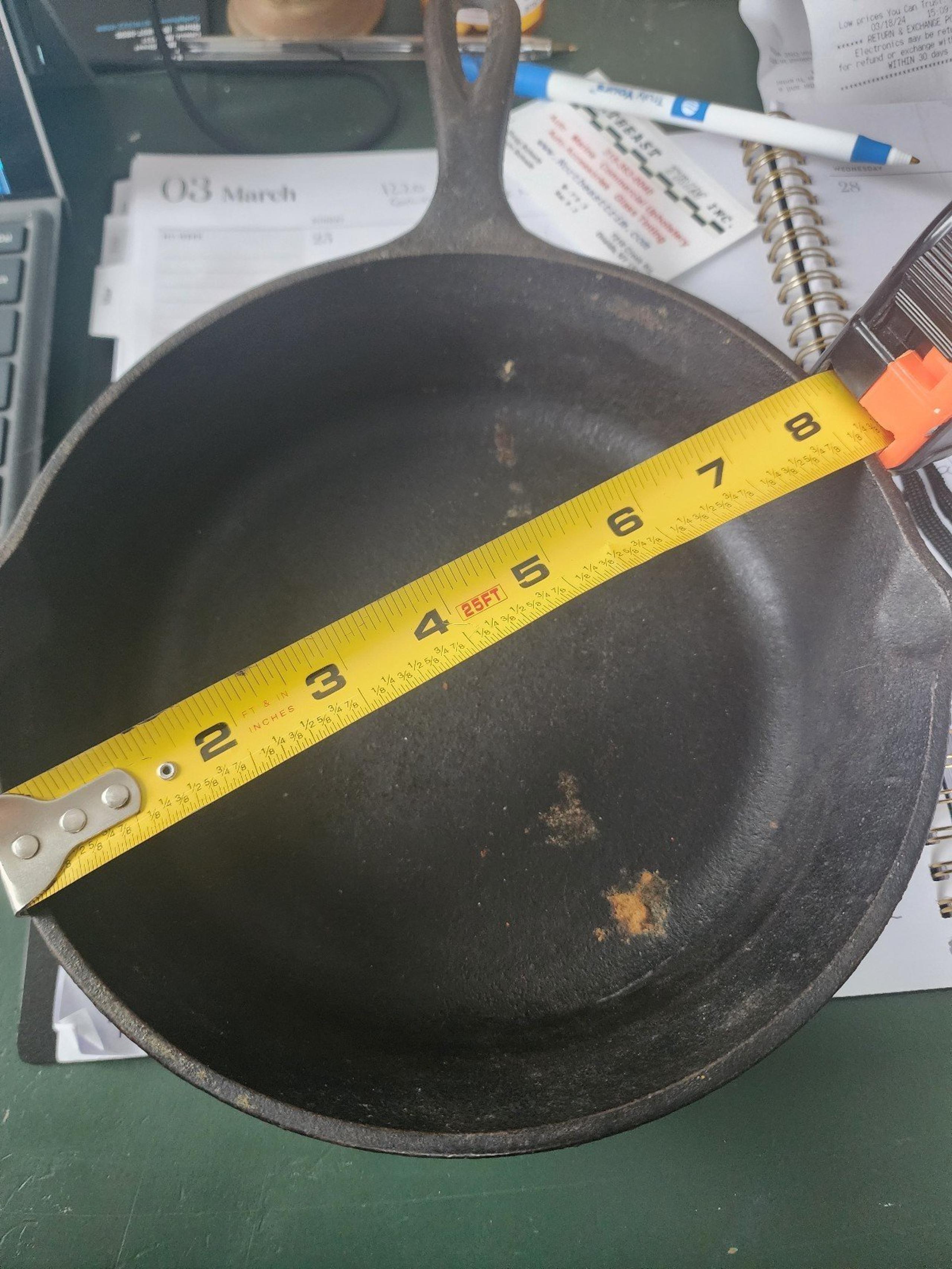 8" cast iron frying pan