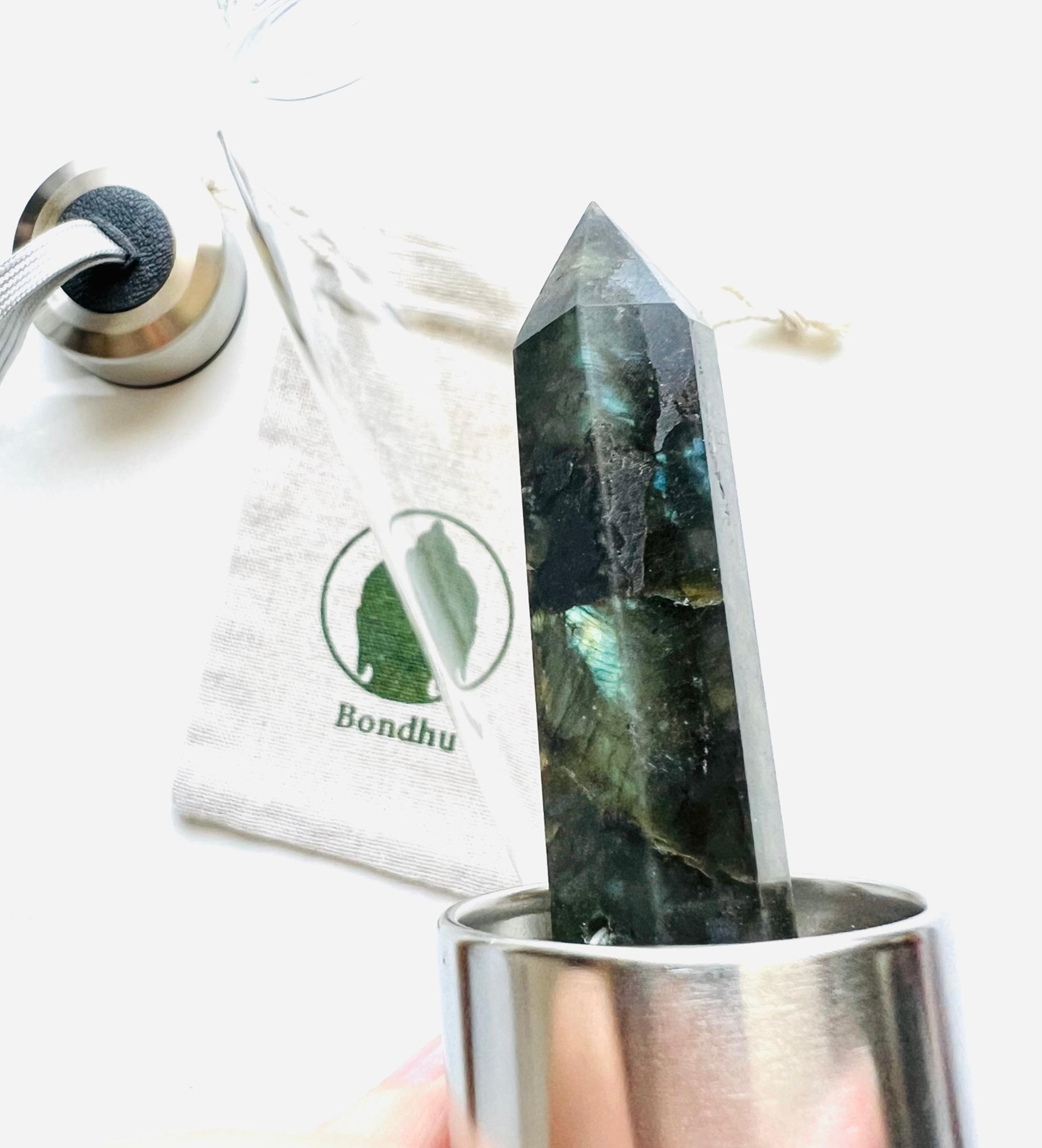 Labradorite Crystal Tower Water Bottle