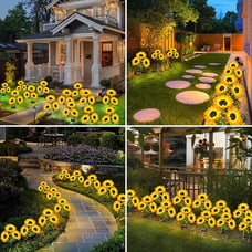 3 Packs 9 Sunflowers Solar Lights Outdoor Waterproof, Solar Garden Lights fsf