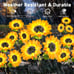 3 Packs 9 Sunflowers Solar Lights Outdoor Waterproof, Solar Garden Lights fsf