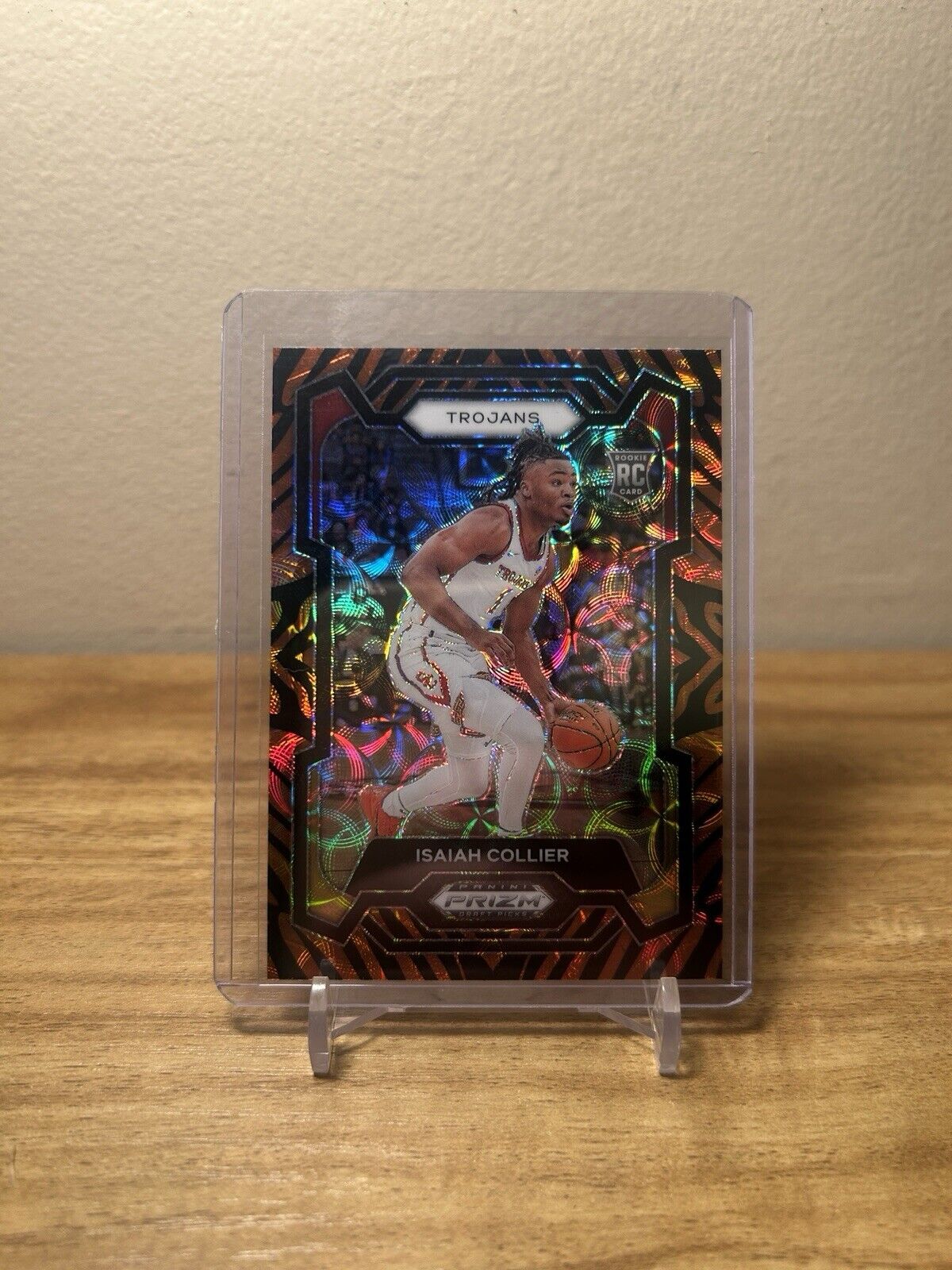 2024 Panini Prizm Draft Picks #2 Isaiah Collier Rookie Tiger Stripe Scope Prizm