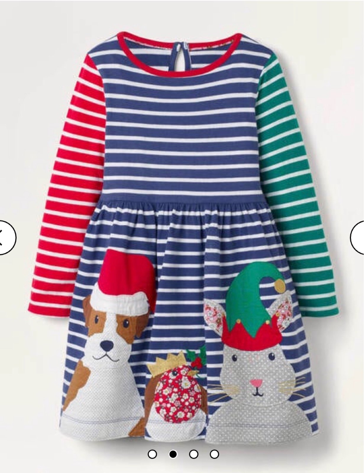 NWT Mini Boden festive Appliqué Dress 3-4Y
