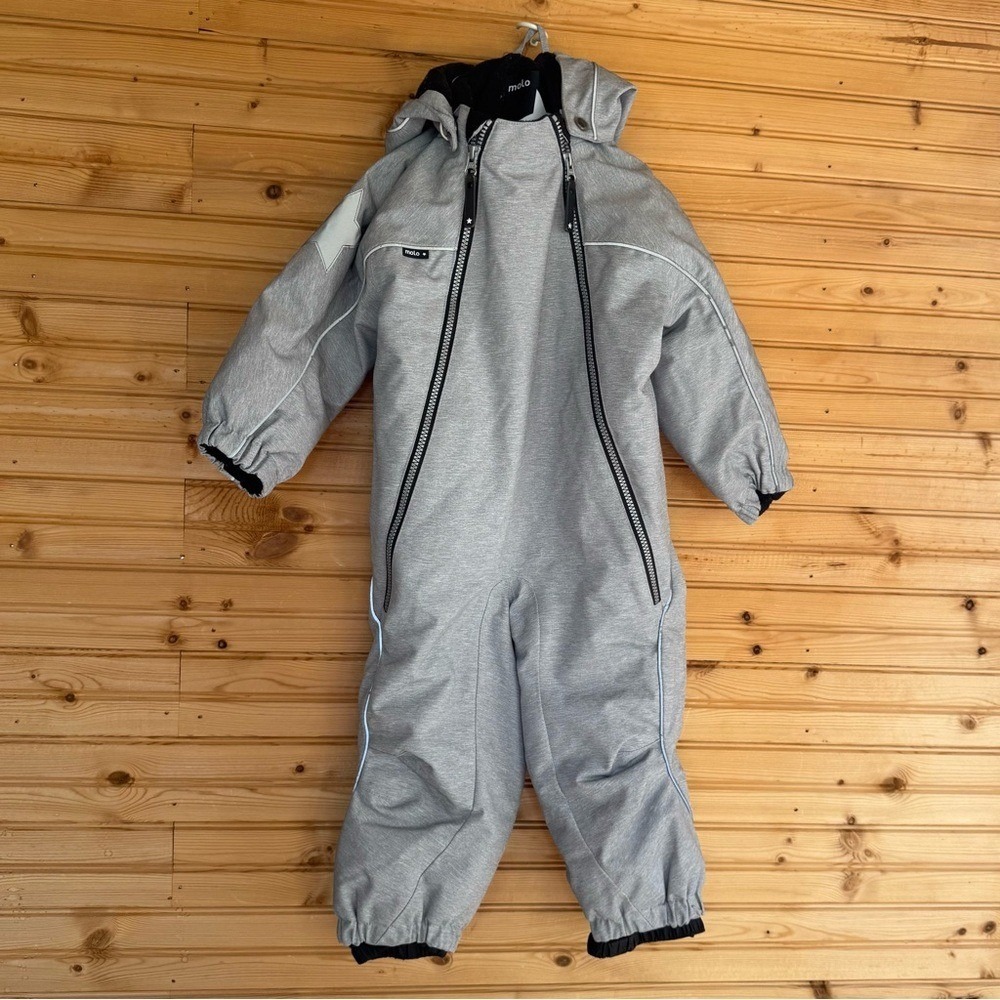 Molo Pyxis Snowsuit Hooded in Gray Melange Kids' Size 2T US 92 EU