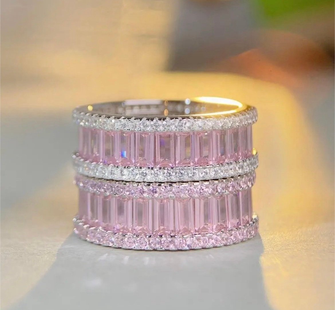*SALE* Pink Sapphire Barbie Statement Engagement Ring Size 5,6,7,8,9