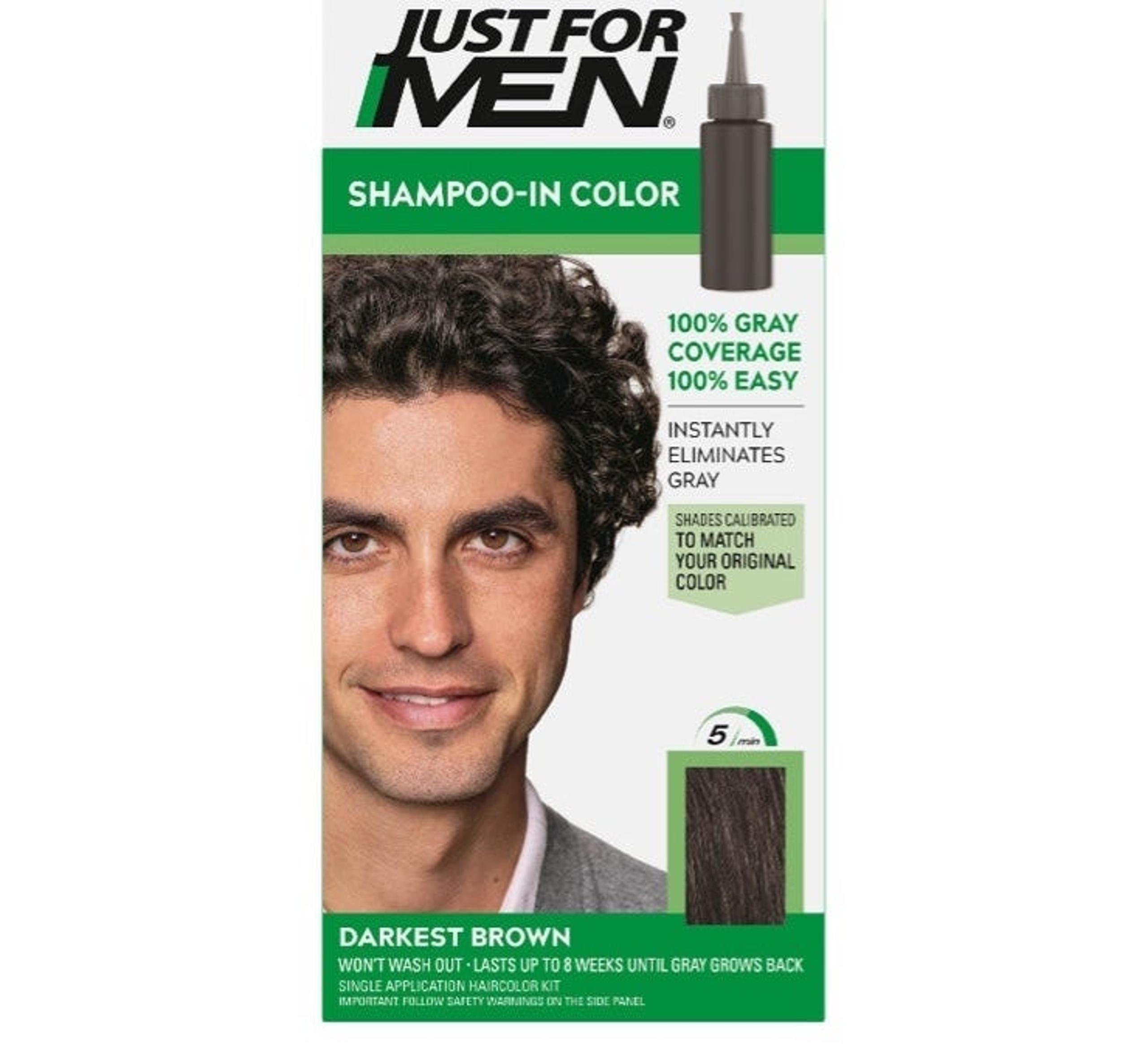 Just For Men Shampoo-In Hair Color #H-50 DARKEST BROWN